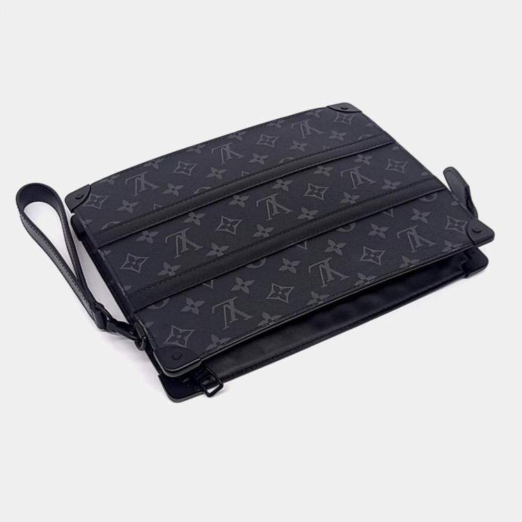 Pre Owned Louis Vuitton Black Leather Eclipse Trunk Pouch