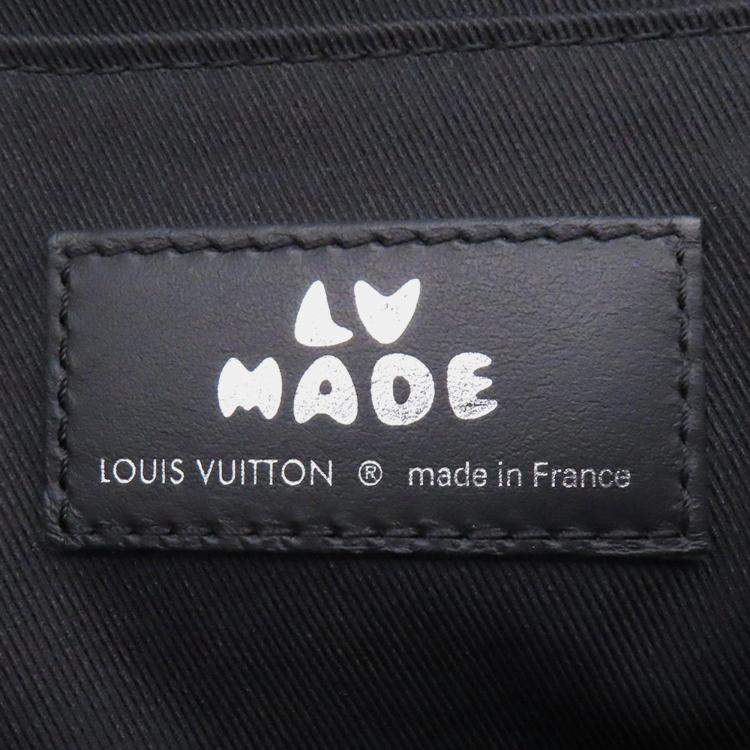 Pre Owned Louis Vuitton Busus Tokyo Noir Monogram Denim Taurillon Leather Shoulder Bag