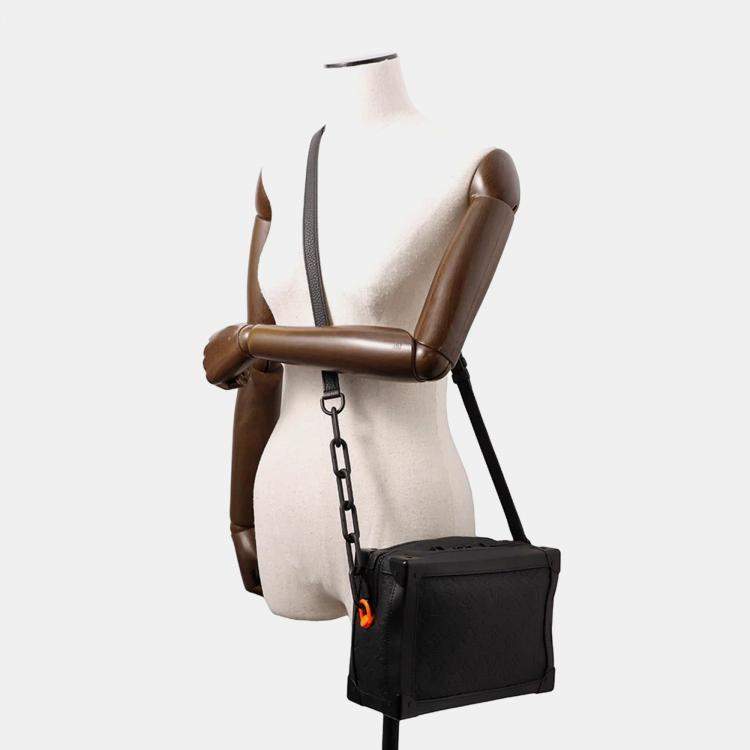 Pre Owned Louis Vuitton Soft Trunk Monogram Noir Taurillon Leather Crossbody Bag
