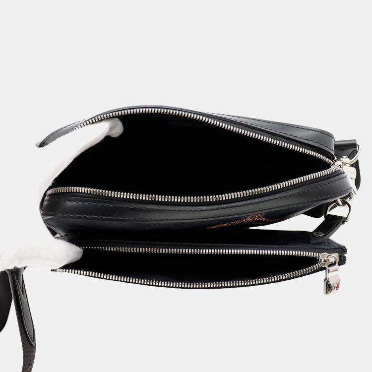 Pre Owned Louis Vuitton Trio Messenger Animal Noir Damier Graphite Crossbody Bag