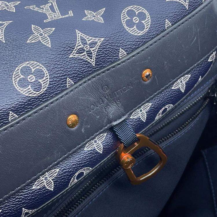 Pre Owned Louis Vuitton Discovery Backpack Navym43693 Monogram Ink
