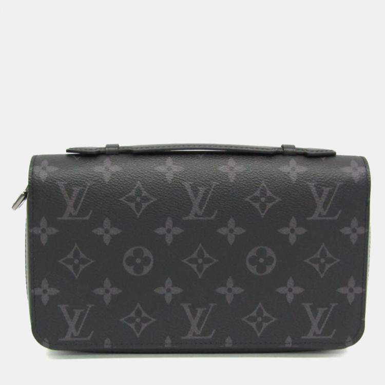 Pre Owned Louis Vuitton Monogram Eclipse Zippy XL Long Wallet bi-fold 