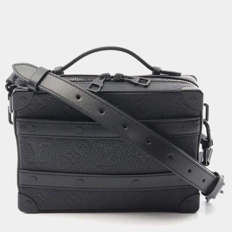 Pre Owned Louis Vuitton Soft Trunk Black Monogram Taurillon Leather Shoulder Bag