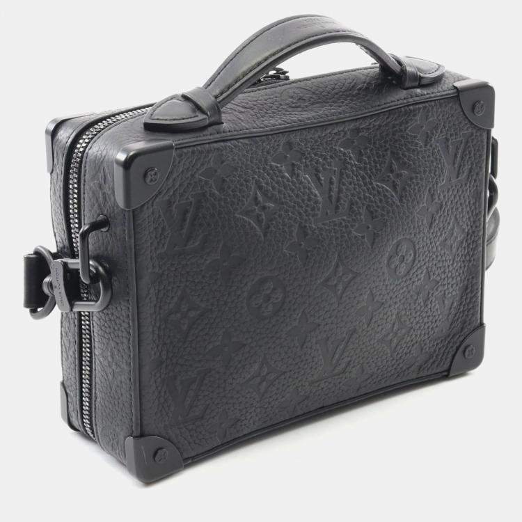 Pre Owned Louis Vuitton Soft Trunk Black Monogram Taurillon Leather Shoulder Bag