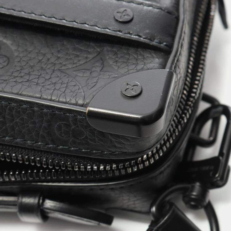 Pre Owned Louis Vuitton Soft Trunk Black Monogram Taurillon Leather Shoulder Bag