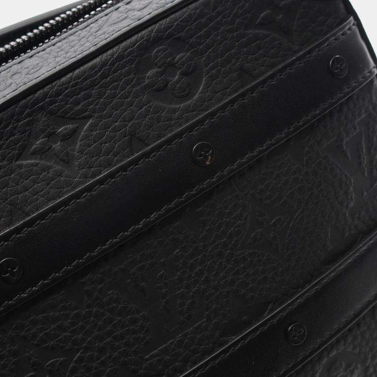 Pre Owned Louis Vuitton Soft Trunk Black Monogram Taurillon Leather Shoulder Bag