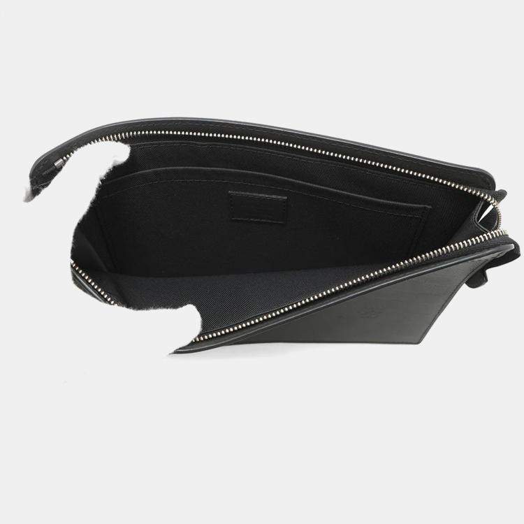 Pre Owned Louis Vuitton Stand Pouch Noir Damier Infini Leather Clutch Bag