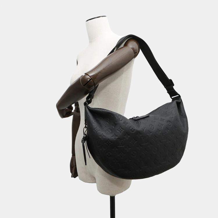 Pre Owned Louis Vuitton Hobo Hammock Ultra Black Monogram Shadow Leather Shoulder Bag