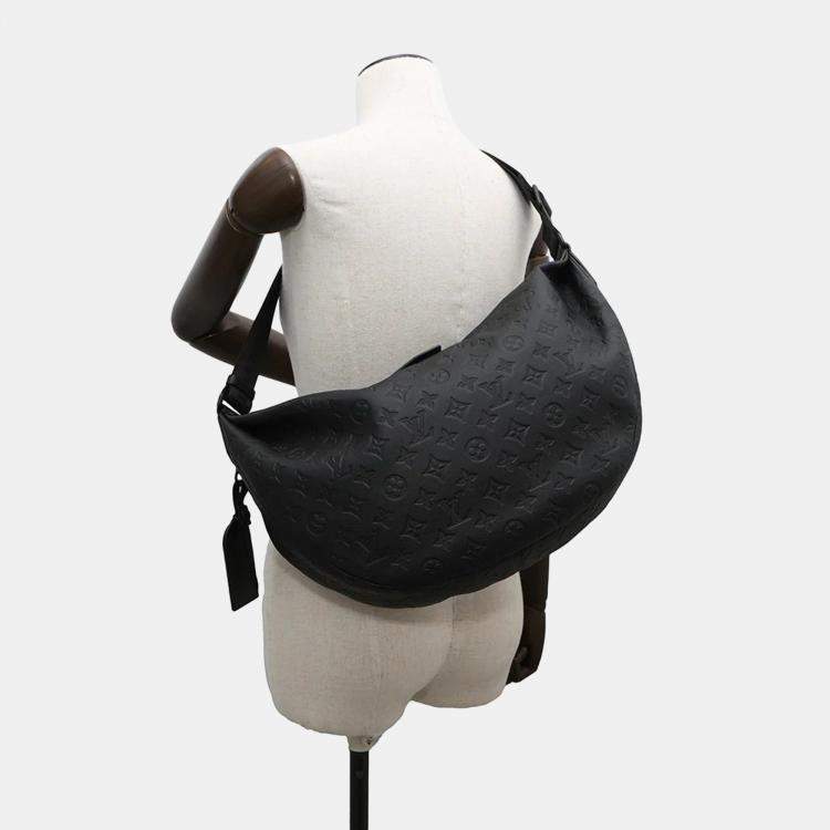 Pre Owned Louis Vuitton Hobo Hammock Ultra Black Monogram Shadow Leather Shoulder Bag