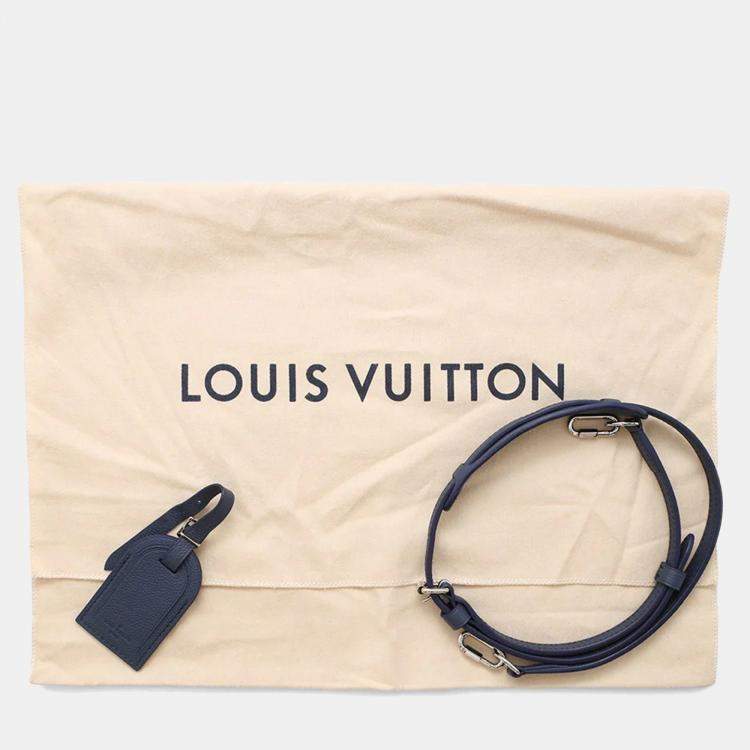 Pre Owned Louis Vuitton Sac Plat Messenger Navy Monogram Watercolor Canvas Bag