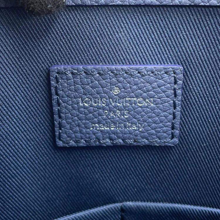 Pre Owned Louis Vuitton Sac Plat Messenger Navy Monogram Watercolor Canvas Bag
