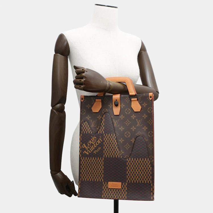 Pre Owned Louis Vuitton Mini Tote Noir Damier Ebene Canvas Giant Monogram Handbag