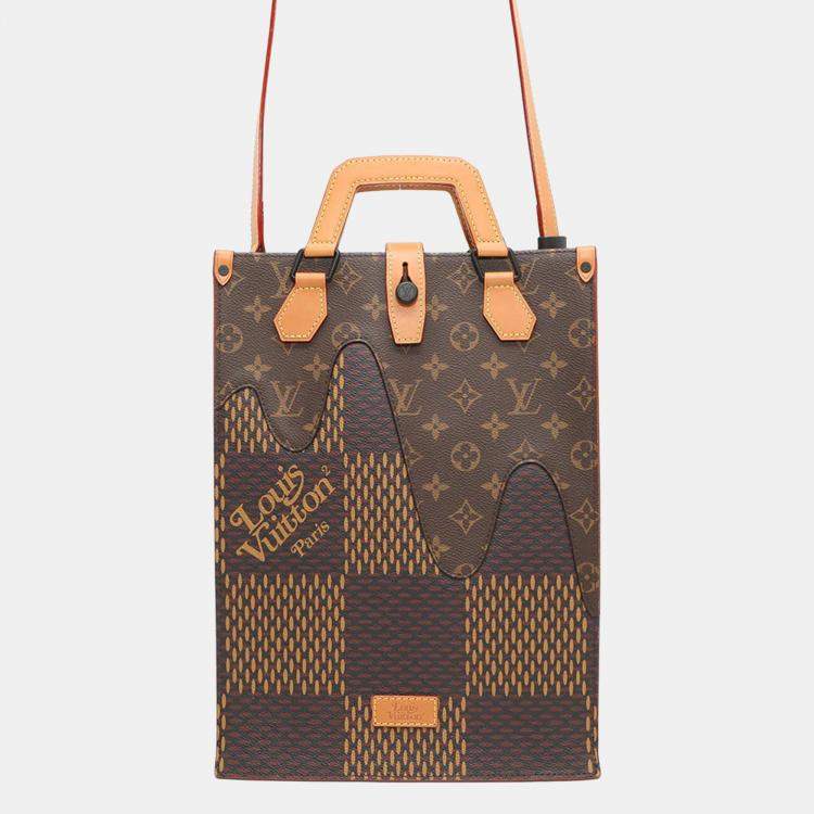Pre Owned Louis Vuitton Mini Tote Noir Damier Ebene Canvas Giant Monogram Handbag