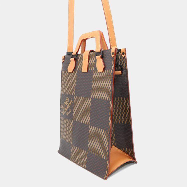 Pre Owned Louis Vuitton Mini Tote Noir Damier Ebene Canvas Giant Monogram Handbag