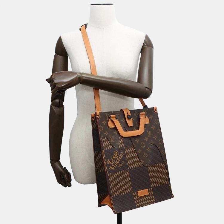 Pre Owned Louis Vuitton Mini Tote Noir Damier Ebene Canvas Giant Monogram Handbag