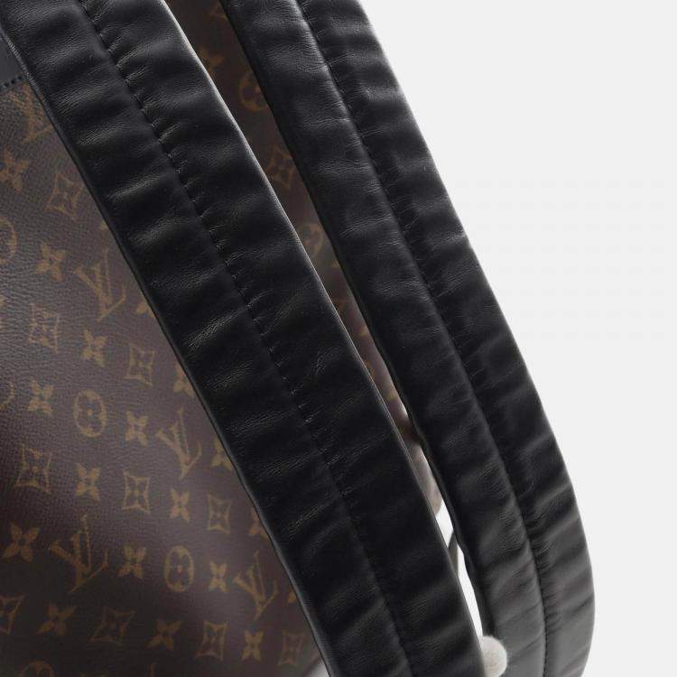 Pre Owned Louis Vuitton Josh NV Macassar Brown Black Monogram Coated Canvas Leather Backpack Bag