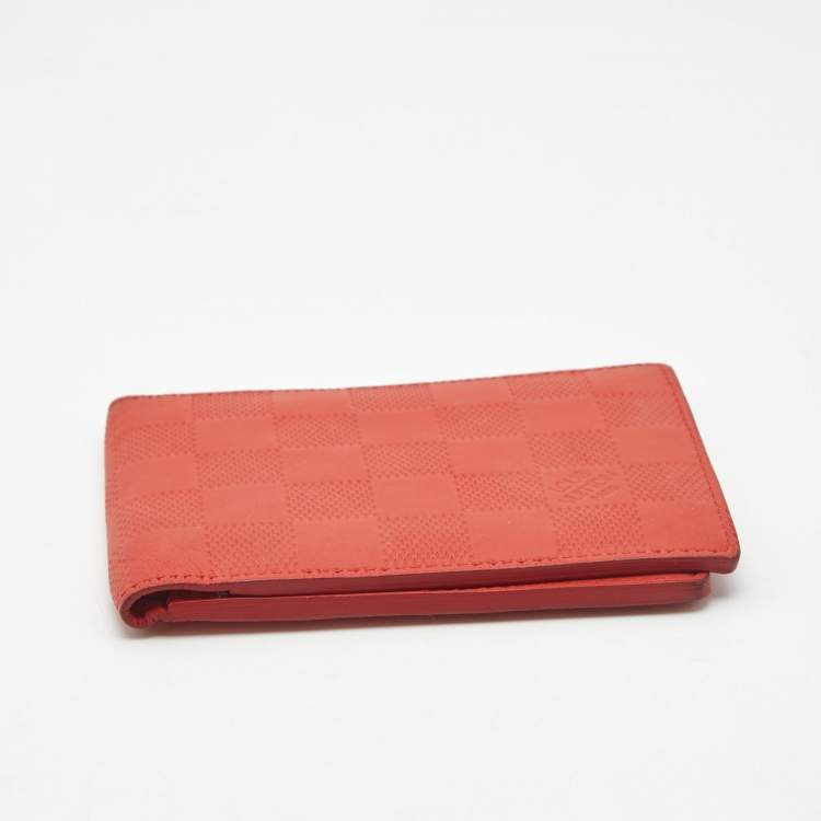 Pre Owned Louis Vuitton Orange Damier Infini Leather Multiple Wallet