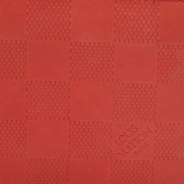 Pre Owned Louis Vuitton Orange Damier Infini Leather Multiple Wallet