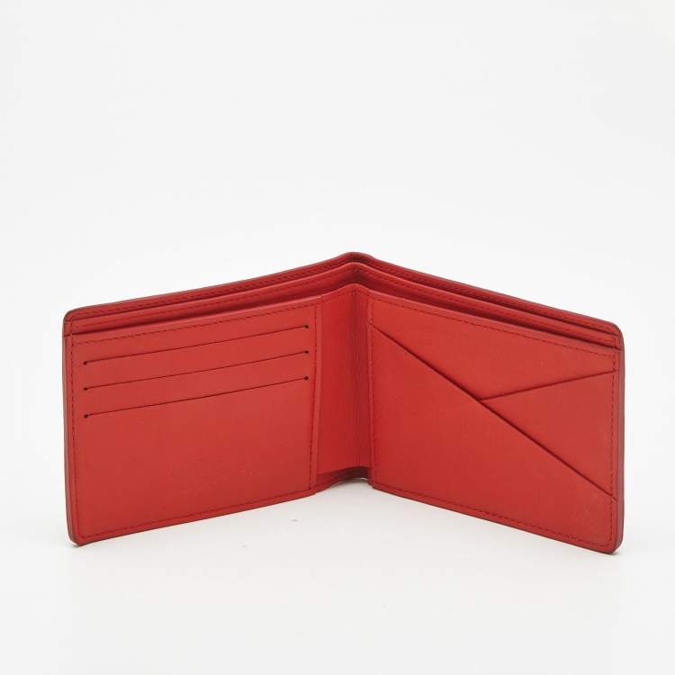 Pre Owned Louis Vuitton Orange Damier Infini Leather Multiple Wallet