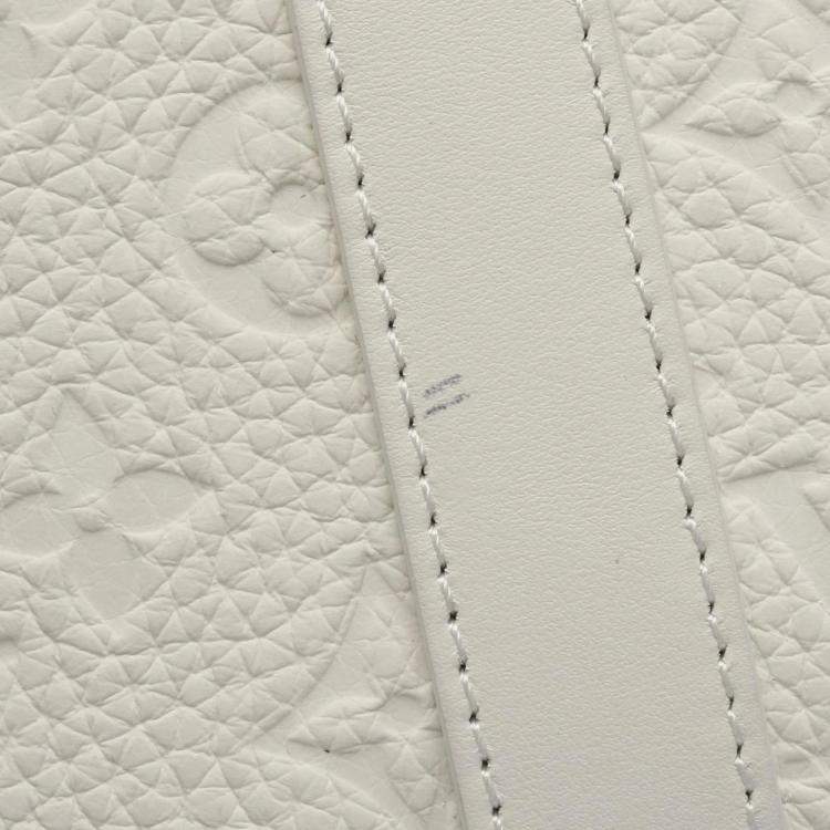 Pre Owned Louis Vuitton Sac Plat 24H White Taurillon Leather Tote Bag