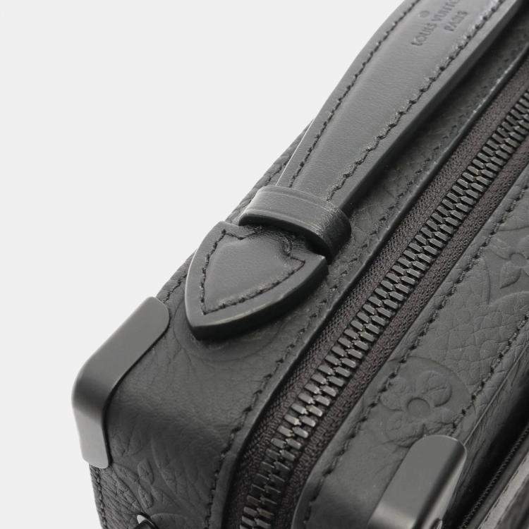 Pre Owned Louis Vuitton Handle Soft Trunk Monogram Taurillon Black Leather Shoulder Bag