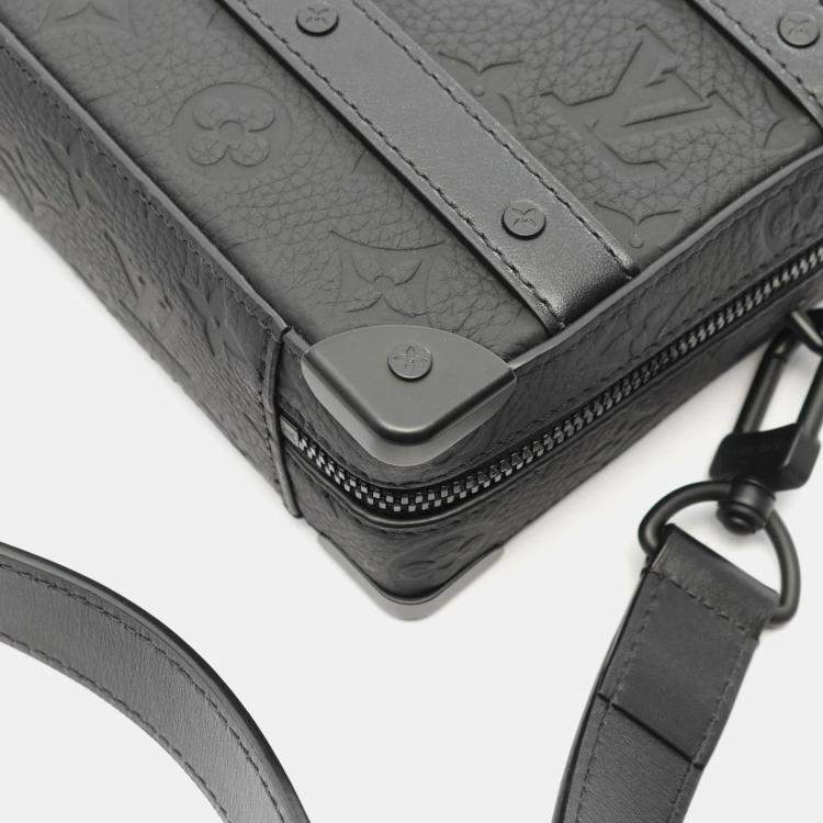 Pre Owned Louis Vuitton Handle Soft Trunk Monogram Taurillon Black Leather Shoulder Bag