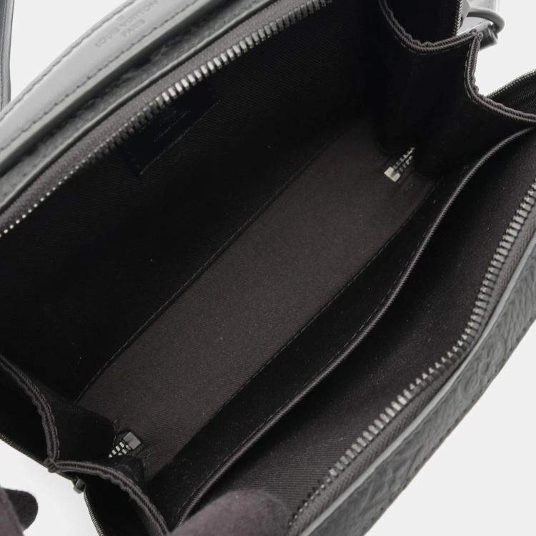 Pre Owned Louis Vuitton Handle Soft Trunk Monogram Taurillon Black Leather Shoulder Bag