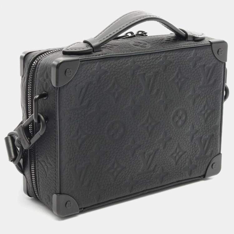 Pre Owned Louis Vuitton Handle Soft Trunk Monogram Taurillon Black Leather Shoulder Bag