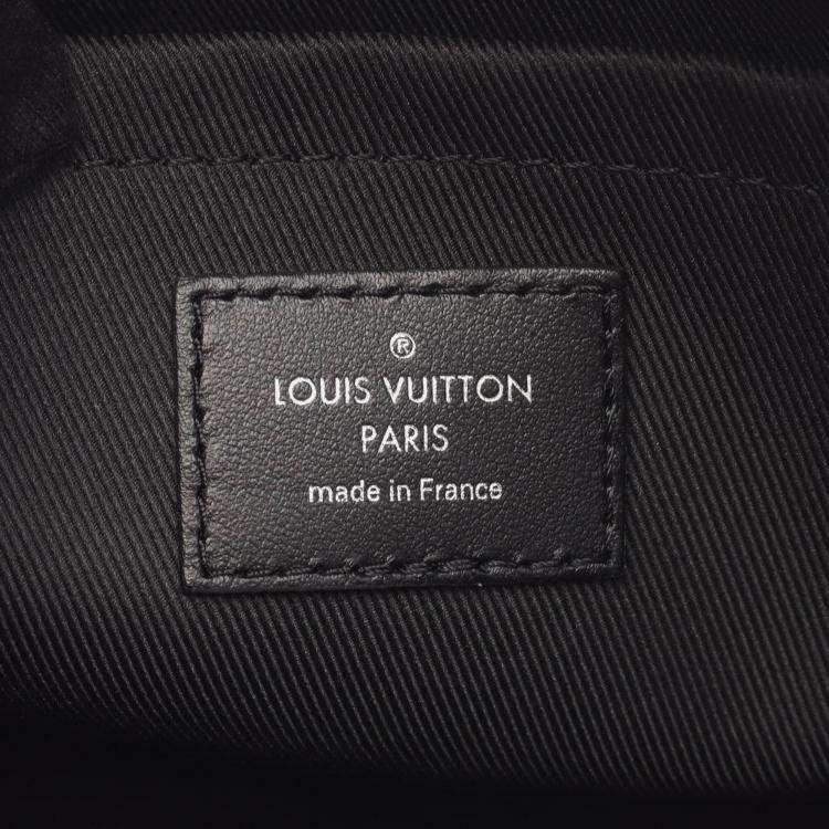 Pre Owned Louis Vuitton City Keepall Black Grey Monogram Eclipse Coated Canvas Leather Shoulder Bag