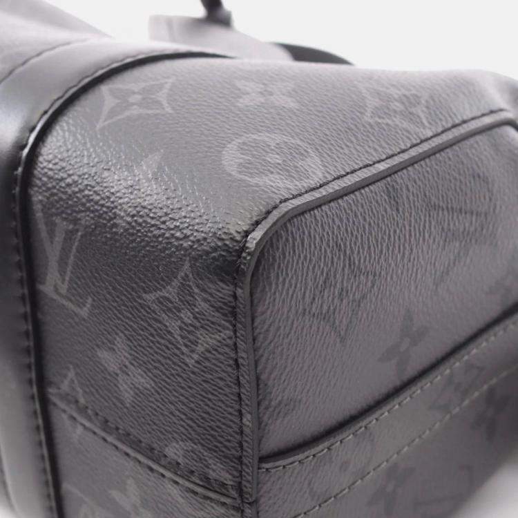 Pre Owned Louis Vuitton City Keepall Black Grey Monogram Eclipse Coated Canvas Leather Shoulder Bag