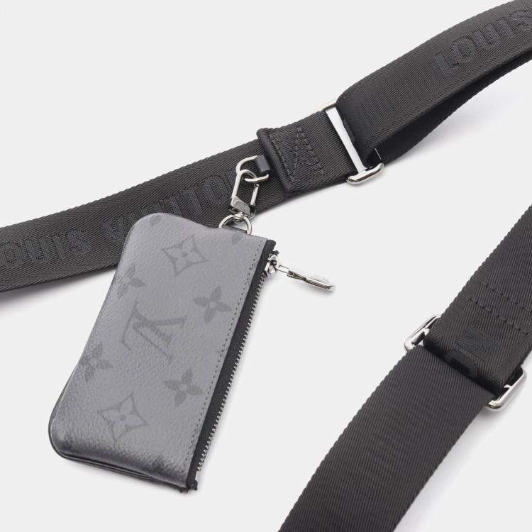 Pre Owned Louis Vuitton Trio Monogram Eclipse Black Grey Coated Canvas Shoulder Bag