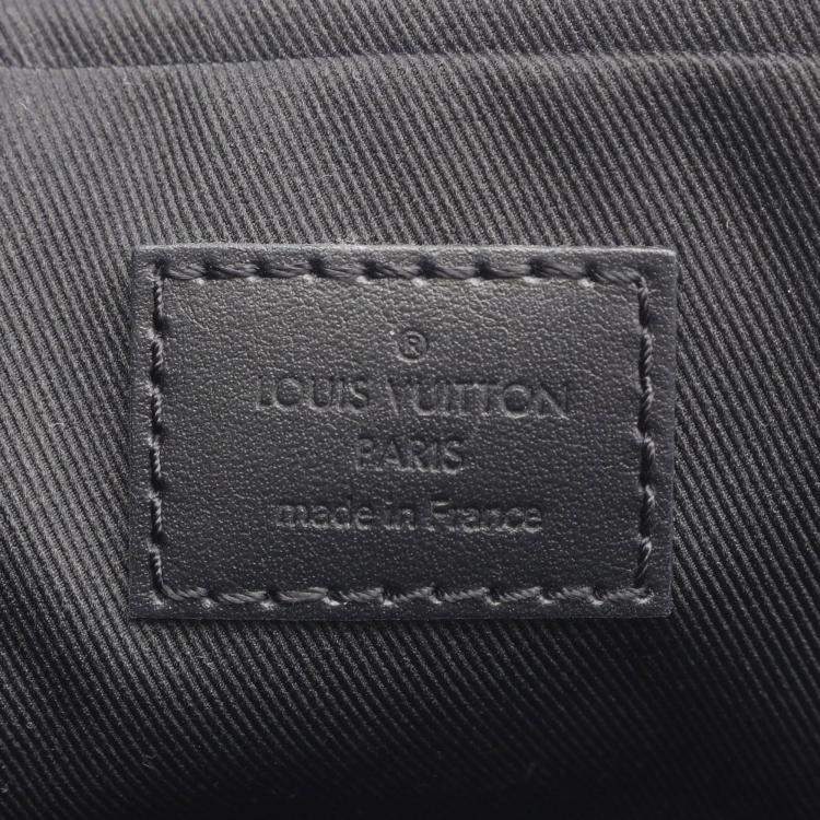 Pre Owned Louis Vuitton Trio Monogram Eclipse Black Grey Coated Canvas Shoulder Bag