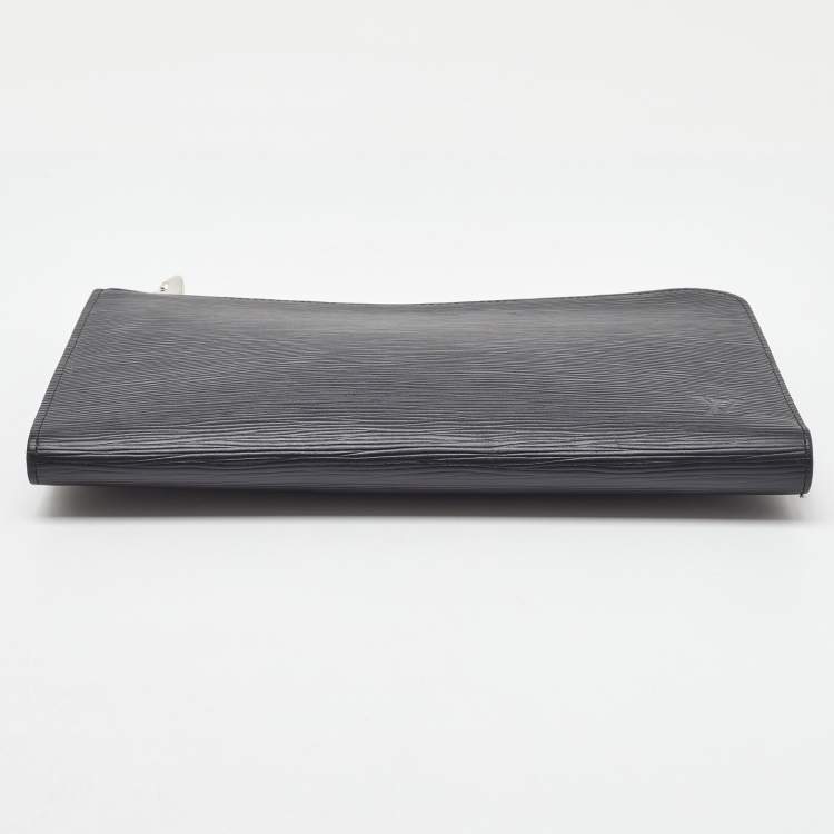 Pre Owned Louis Vuitton Black Epi Leather Pochette Homme Clutch Bag