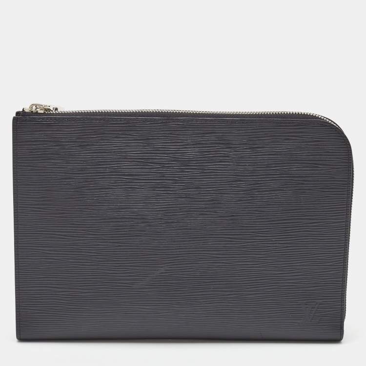 Pre Owned Louis Vuitton Black Epi Leather Pochette Homme Clutch Bag
