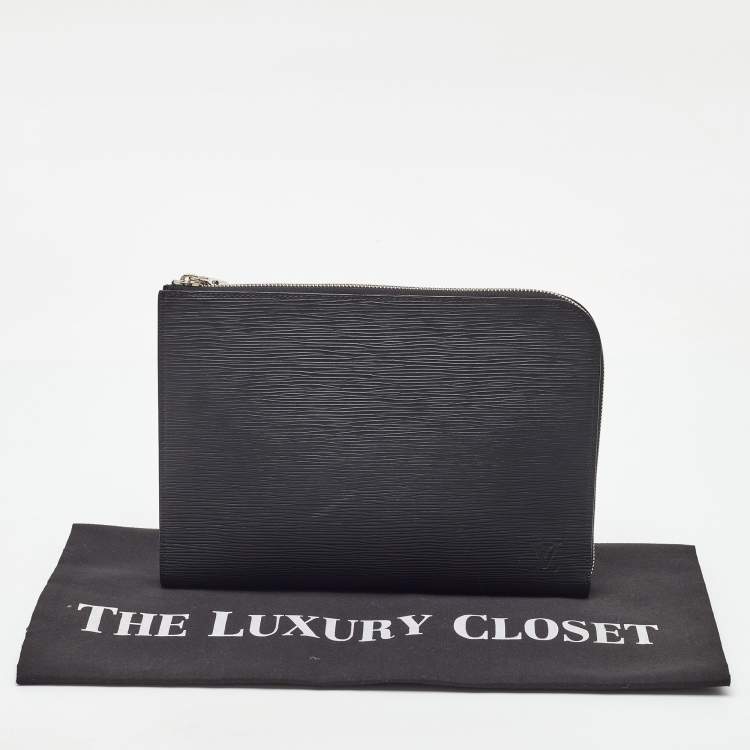 Pre Owned Louis Vuitton Black Epi Leather Pochette Homme Clutch Bag