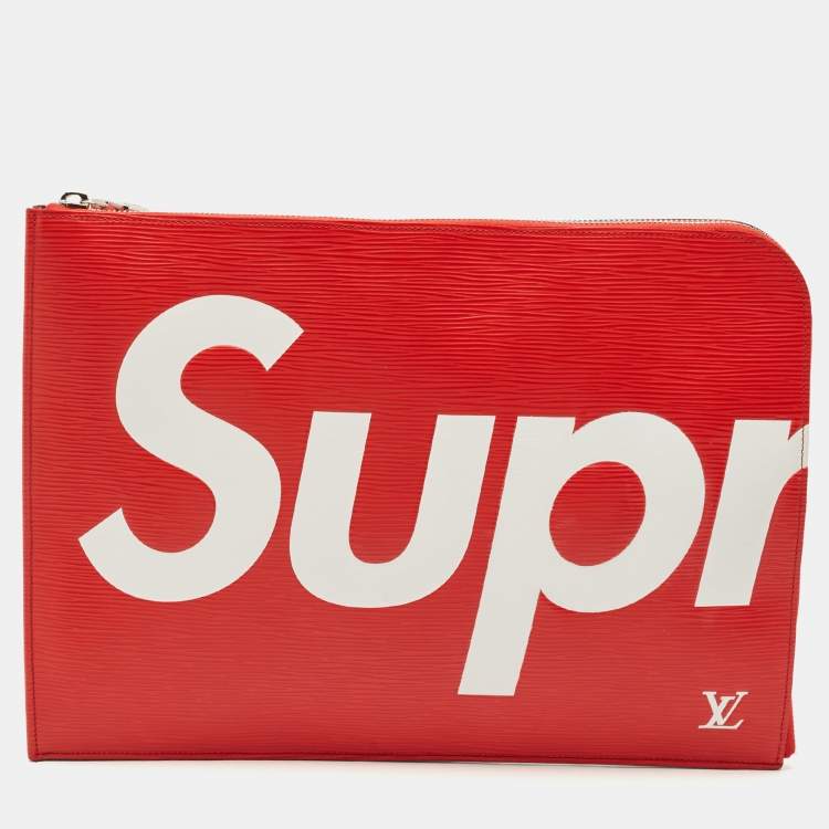 Pre Owned Louis Vuitton x Supreme Red Epi Leather Pochette Jour GM