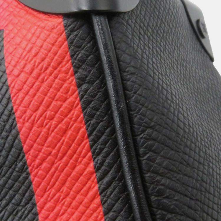 Pre Owned Louis Vuitton Mini Soft Trunk Noir/Righe Rainbow Taiga Leather Bag