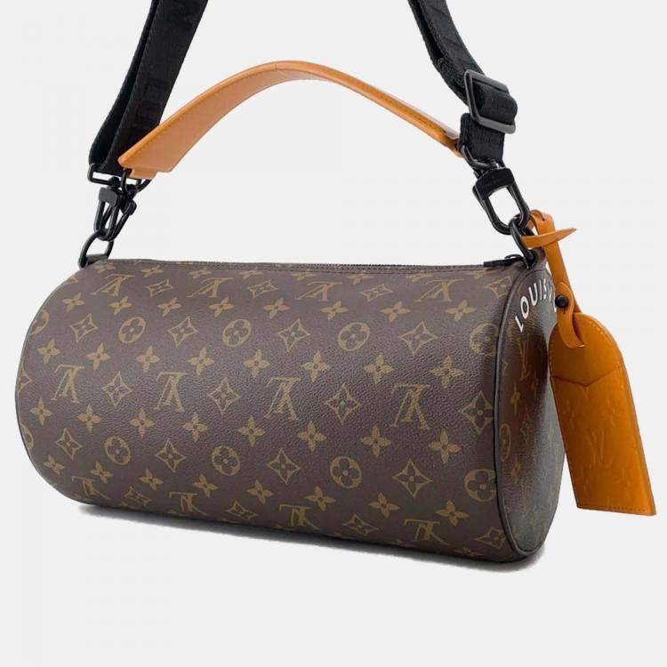 Pre Owned Louis Vuitton Soft Polochon Noir Monogram Macassar Coated Canvas Boston Bag