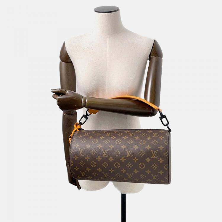 Pre Owned Louis Vuitton Soft Polochon Noir Monogram Macassar Coated Canvas Boston Bag
