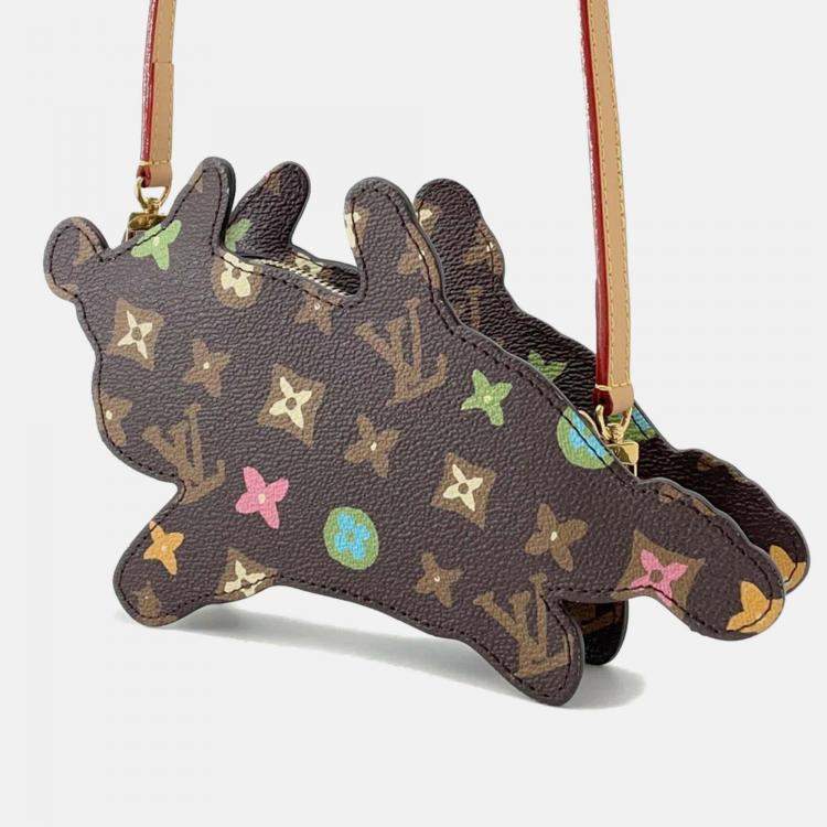 Pre Owned Louis Vuitton Dog on Strap Brown Monogram Canvas Crossbody Bag