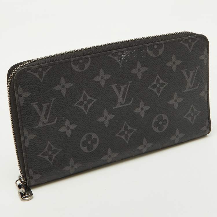 Pre Owned Louis Vuitton Monogram Eclipse Canvas Horizontal Zippy Wallet