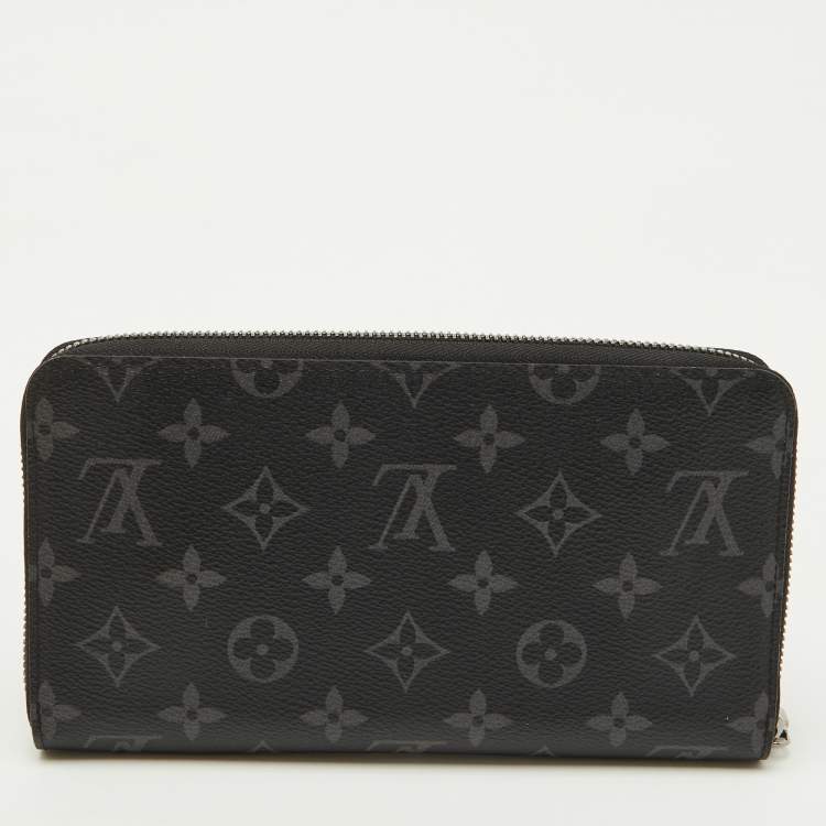 Pre Owned Louis Vuitton Monogram Eclipse Canvas Horizontal Zippy Wallet