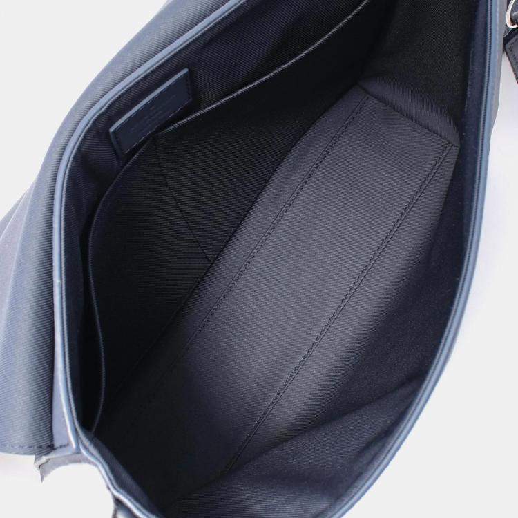 Pre Owned Louis Vuitton Take Off Navy Aerogram Leather Shoulder Bag