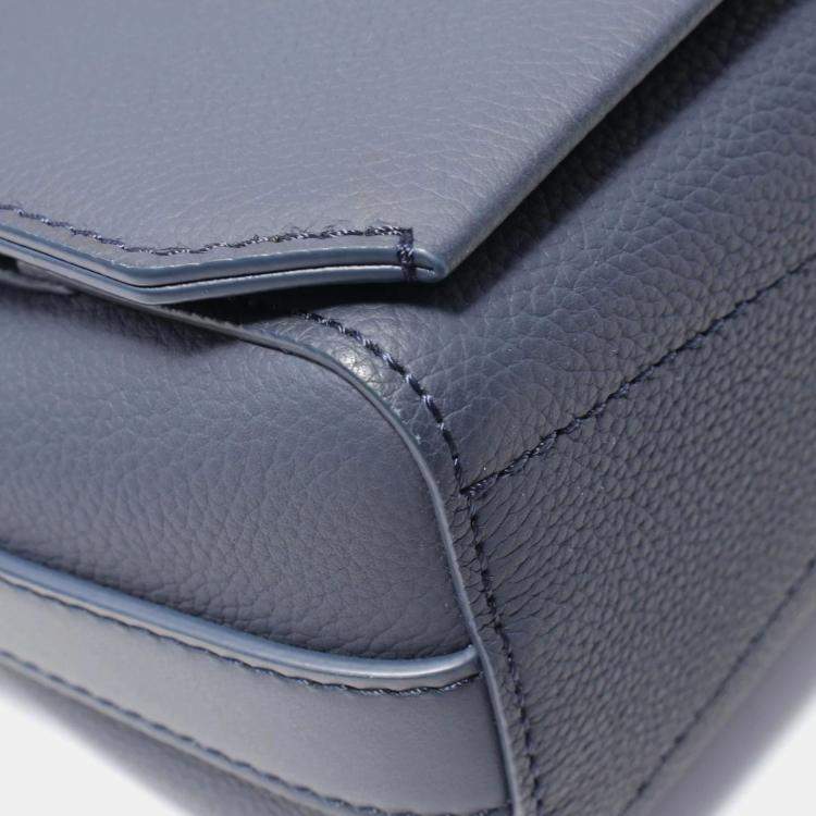 Pre Owned Louis Vuitton Take Off Navy Aerogram Leather Shoulder Bag