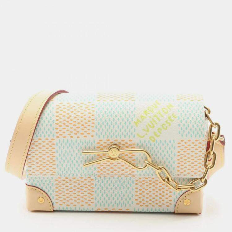 Pre Owned Louis Vuitton Steamer Blue Orange Coated Canvas Leather Shoulder Bag
