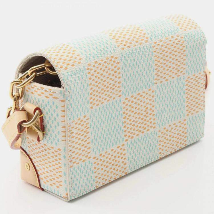 Pre Owned Louis Vuitton Steamer Blue Orange Coated Canvas Leather Shoulder Bag
