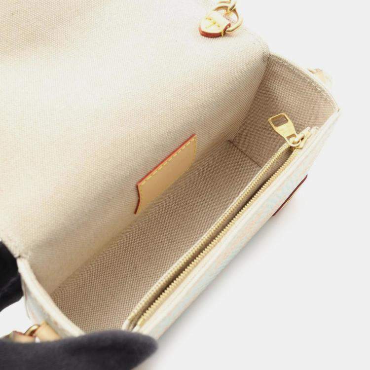 Pre Owned Louis Vuitton Steamer Blue Orange Coated Canvas Leather Shoulder Bag