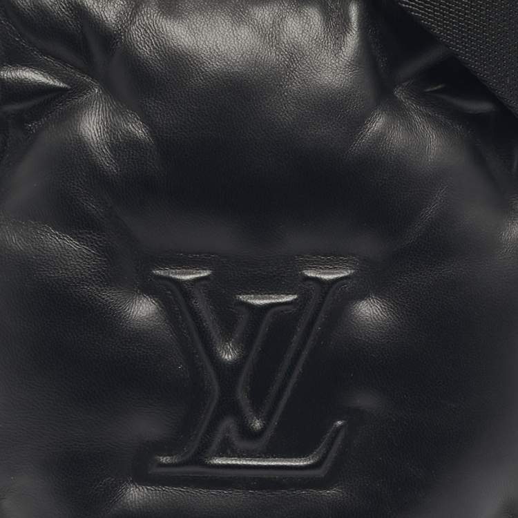 Pre Owned Louis Vuitton Black Puffer Leather Asymmetrical Sling Bag
