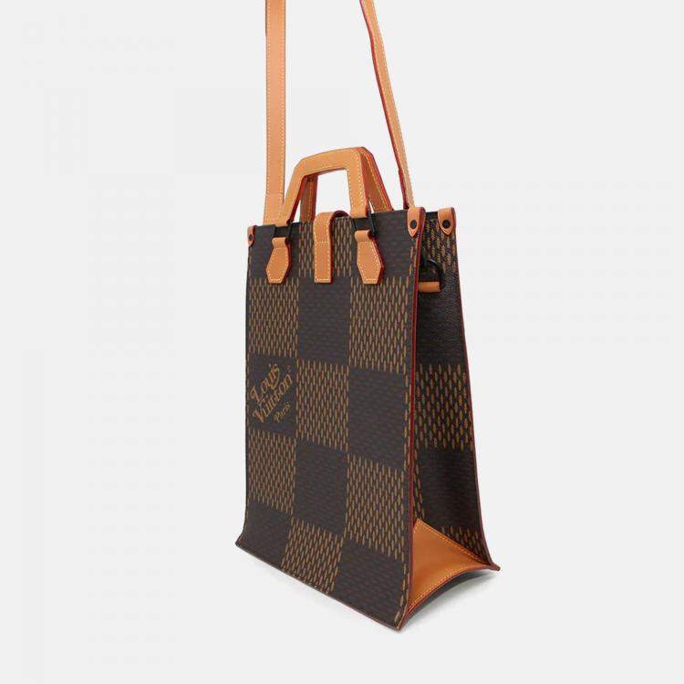 Pre Owned Louis Vuitton Mini Tote Nigocollaboration Noir Damier Ebene Canvas Giant Monogram