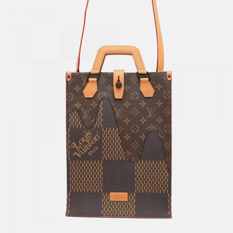 Pre Owned Louis Vuitton Mini Tote Nigocollaboration Noir Damier Ebene Canvas Giant Monogram